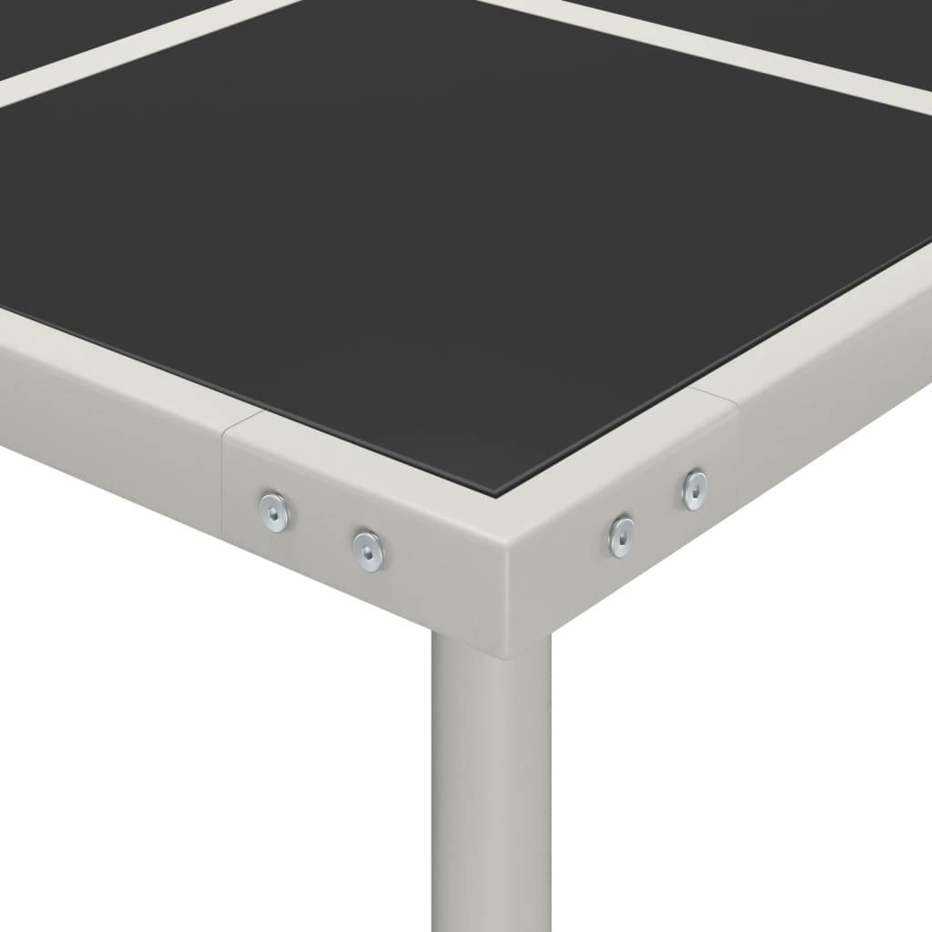 Très Grande Table de Jardin Octogonale 170 cm Noire et Grise en Acier et Verre pour 8 Personnes – ComfortXL Outdoor Living - Image 4