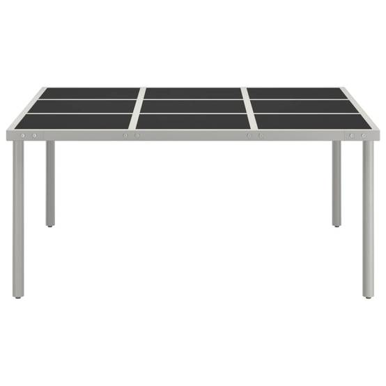 Très Grande Table de Jardin Octogonale 170 cm Noire et Grise en Acier et Verre pour 8 Personnes – ComfortXL Outdoor Living - Image 2