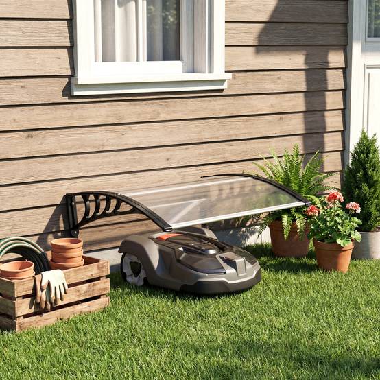 Outsunny - Abri pour tondeuse robot toit de garage pour tondeuse contre les UV, la pluie et la neige - 100 x 81 x 43 cm - blanc - Outsunny - Image 6