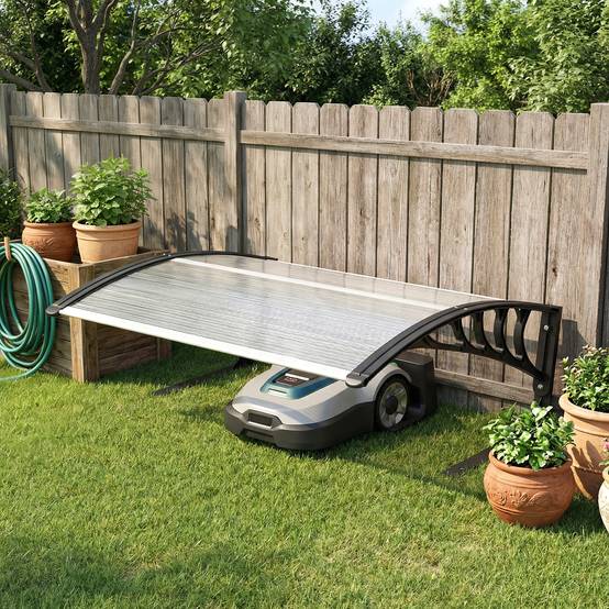 Outsunny - Abri pour tondeuse robot toit de garage pour tondeuse contre les UV, la pluie et la neige - 100 x 81 x 43 cm - blanc - Outsunny - Image 4