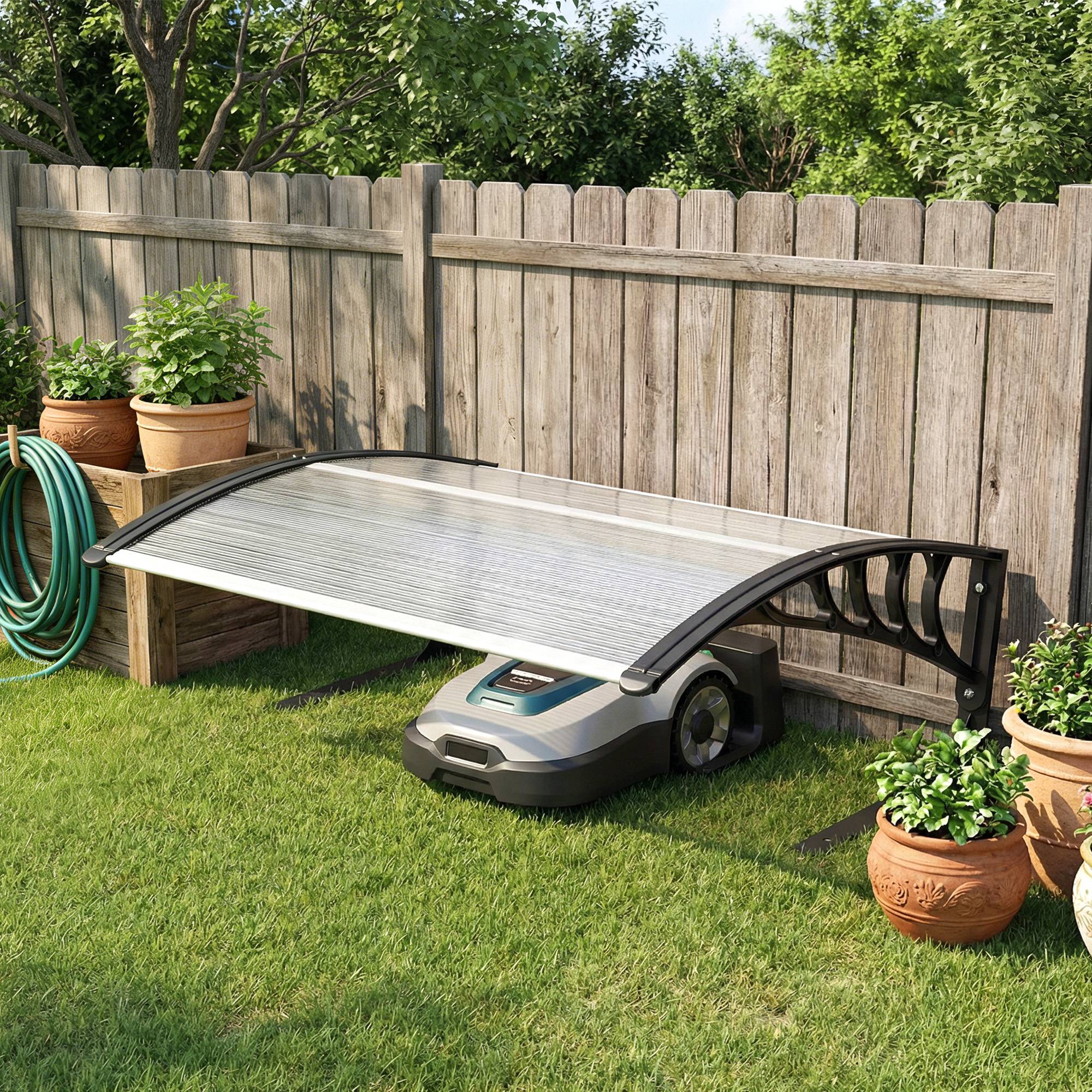 Outsunny - Abri pour tondeuse robot toit de garage pour tondeuse contre les UV, la pluie et la neige - 100 x 81 x 43 cm - blanc - Outsunny - Image 4