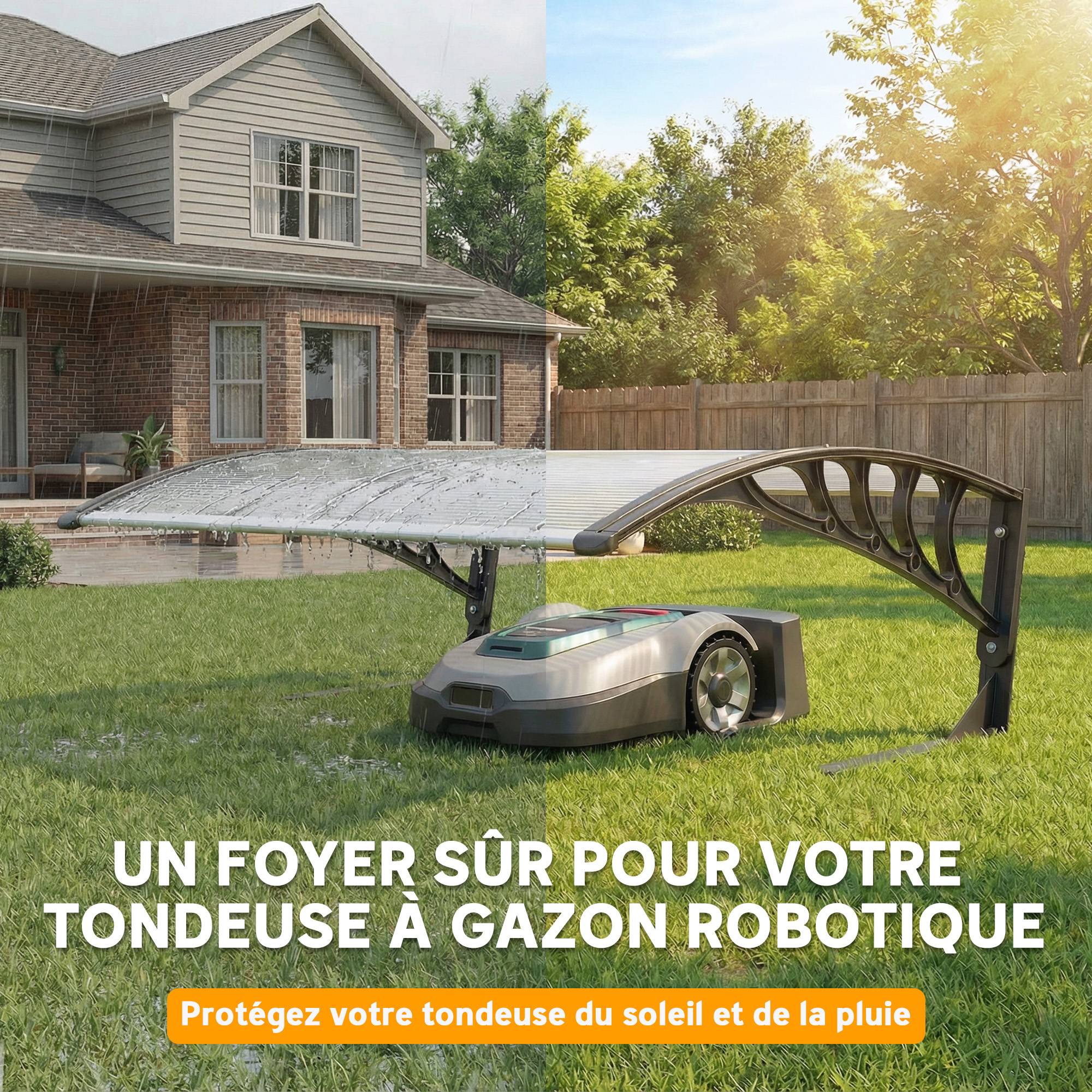 Outsunny - Abri pour tondeuse robot toit de garage pour tondeuse contre les UV, la pluie et la neige - 100 x 81 x 43 cm - blanc - Outsunny - Image 7