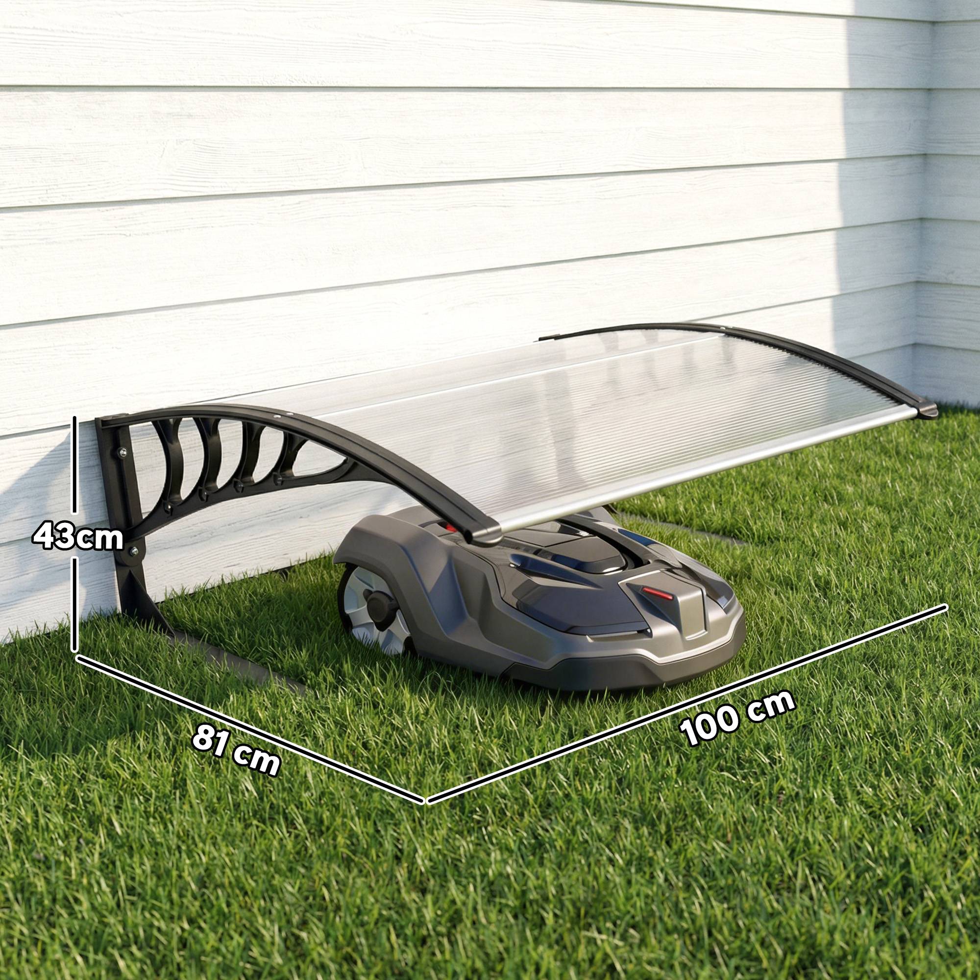Outsunny - Abri pour tondeuse robot toit de garage pour tondeuse contre les UV, la pluie et la neige - 100 x 81 x 43 cm - blanc - Outsunny - Image 3