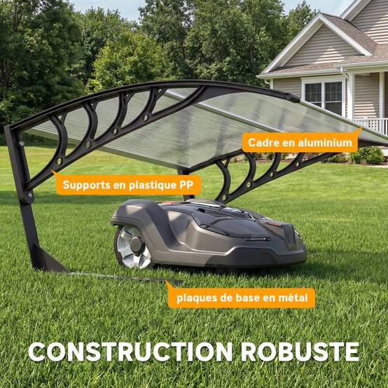 Outsunny - Abri pour tondeuse robot toit de garage pour tondeuse contre les UV, la pluie et la neige - 100 x 81 x 43 cm - blanc - Outsunny - Image 8