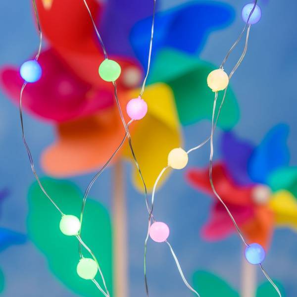 Lotti - Guirlande lumineuse mini sphère 10M 100 micro LED multicolore câble métallique argenté IP44  Lotti - Image 4