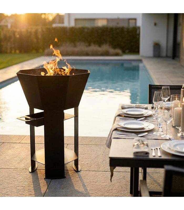 Braséro nu extérieur AKNOR, acier, thermolaqué, 60cm de diamètre - Jardin d'Acier RLD-AK-60 - Image 6