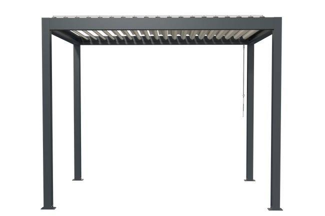 Pergola Bioclimatique Aluminium Autoportante Anthracite 3x2 Manuelle S ORIAL France - Image 6