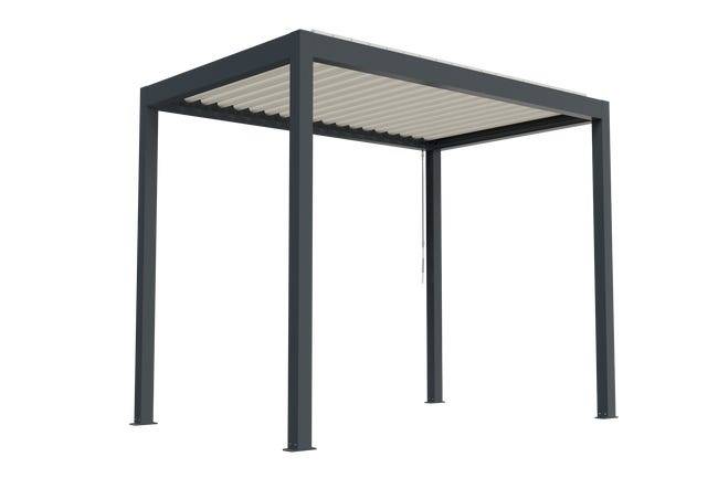 Pergola Bioclimatique Aluminium Autoportante Anthracite 3x2 Manuelle S ORIAL France - Image 9