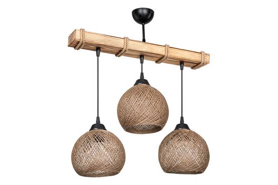Importdistrib - Plafonnier suspension luminaire noyer beige 50x20x63 cm - Image 1