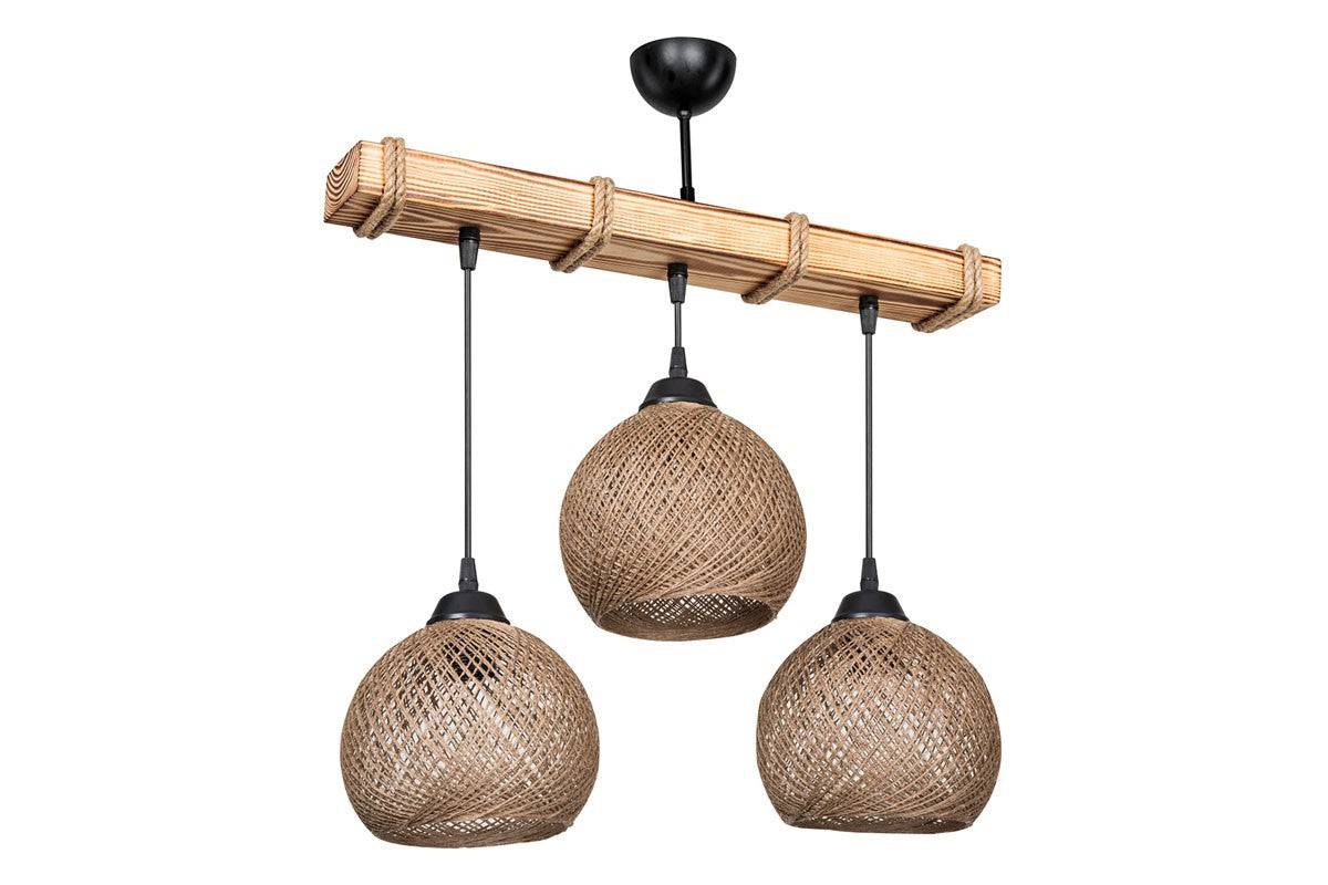 Importdistrib - Plafonnier suspension luminaire noyer beige 50x20x63 cm - Image 1
