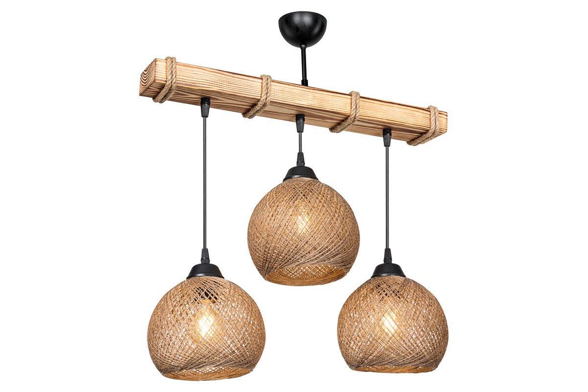 Importdistrib - Plafonnier suspension luminaire noyer beige 50x20x63 cm - Image 3