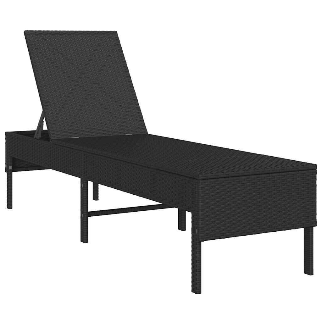 Vidaxl - Transat avec coussin noir 55x200x44cm résine tressée vidaXL 4104100 - Image 5