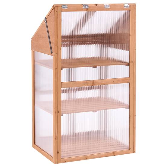 Beliani - Serre de balcon Bois de sapin Marron clair VOLVERA - 67x49x114- Beliani - Image 7