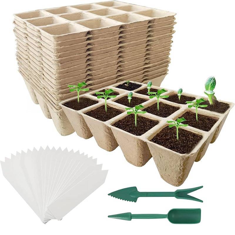 Lot de 10 Pots de Semis avec Étiquettes et Outils - IntiMeg