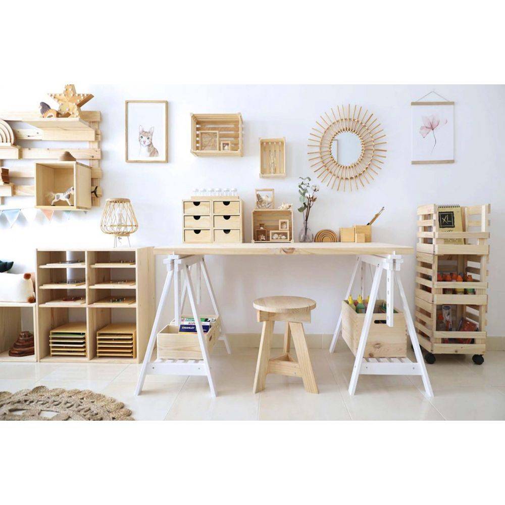 Tréteau architecte en bois peint - Image 4