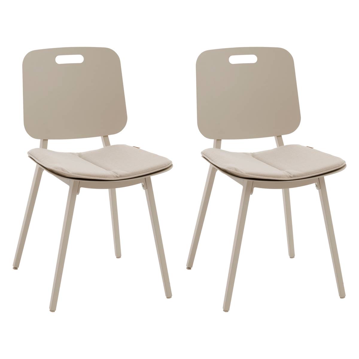 Hesperide - Lot de 2 chaises de jardin "Terzano" argile & beige aluminium - Hespéride - Image 1