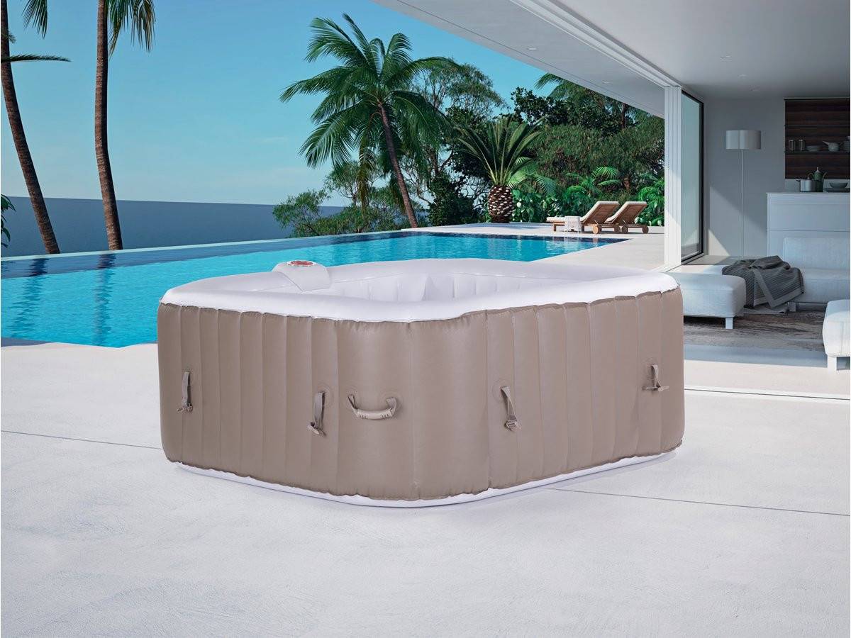 Habitat Et Jardin - Spa Gonflable Monac En Pvc - 6 Places - Taupe/creme -habitat Et Jardin - Image 2