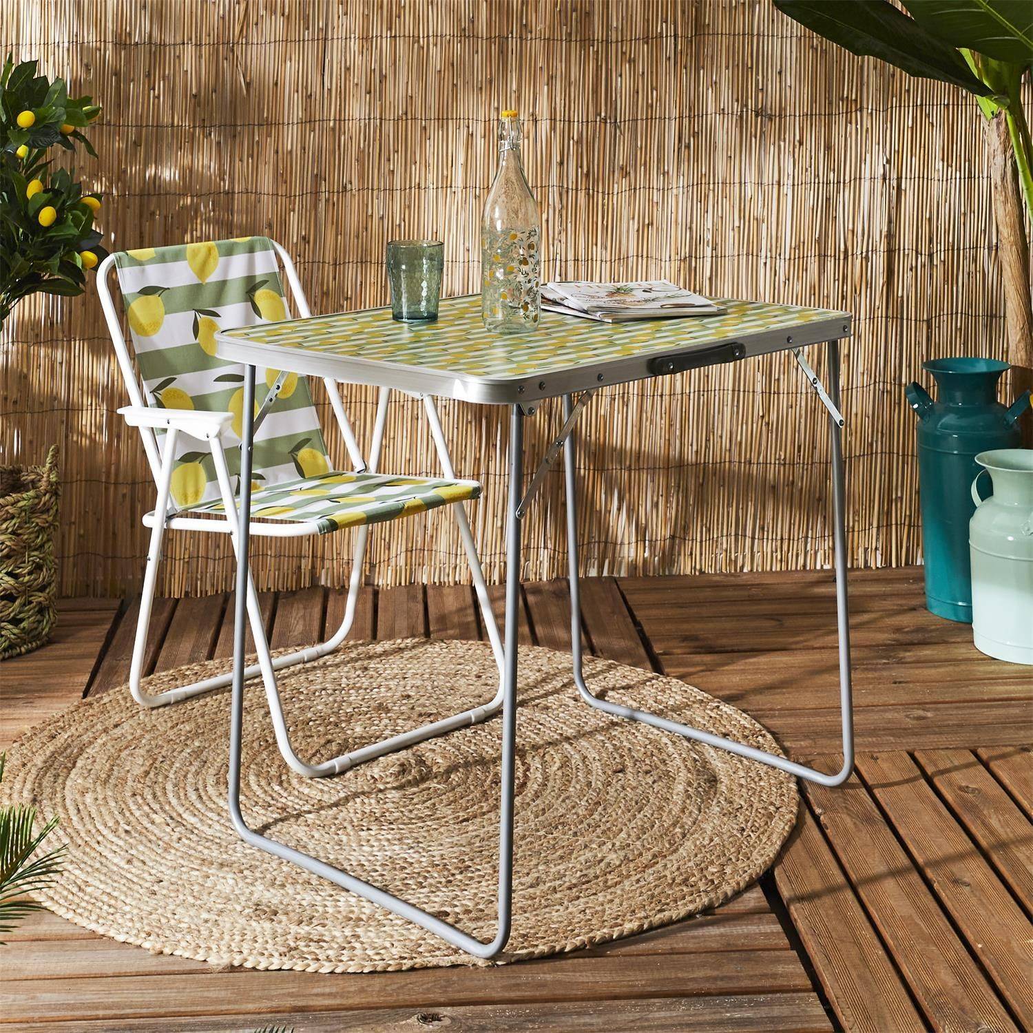 The Home Deco Factory - Lot de 2 chaises de camping pliante Citrons - Multicolore - The Home Deco Factory - Image 6