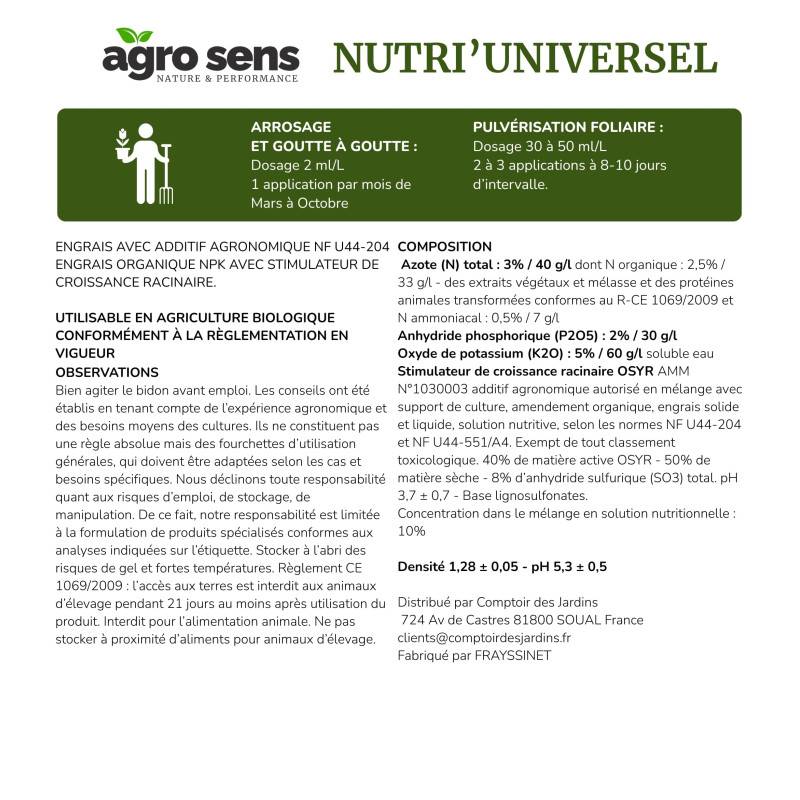 Nutri Universel - Engrais liquide universel - 1 litre (500 litres de préparation) - Image 5
