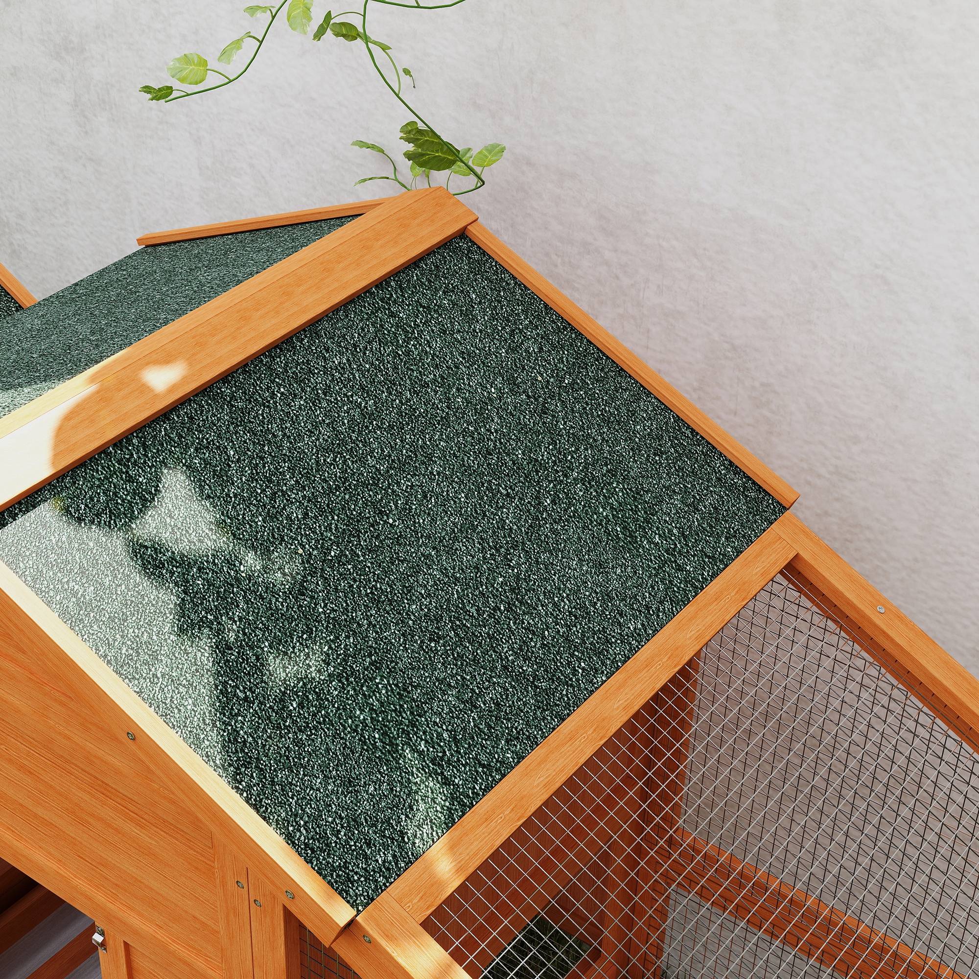 Poulailler de jardin pour 1 à 2 poules avec zone de couvage, abri et espace extérieur, en bois et métal, 179 x 67 x 115 cm - Image 10