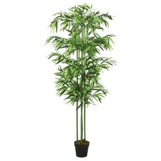 Bambou artificiel bambou et fibre textile vert 40 x 40 x 80 cm - PANGIVO