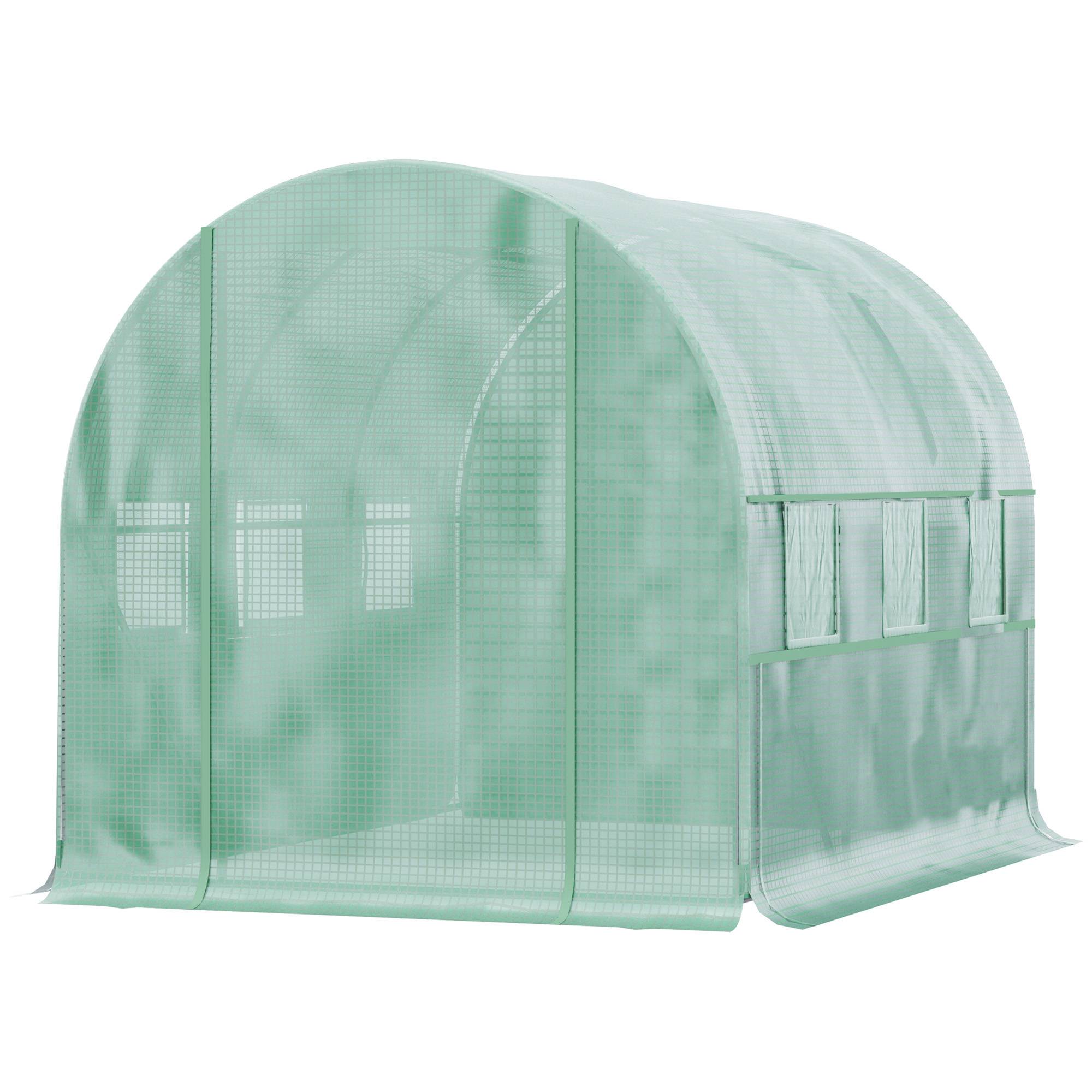 Sans Marque - Serre potagère 3x2x2 m acier PE portes zippées filet serre jardin verte culture légumes fleurs serre robuste extérieur - Image 2