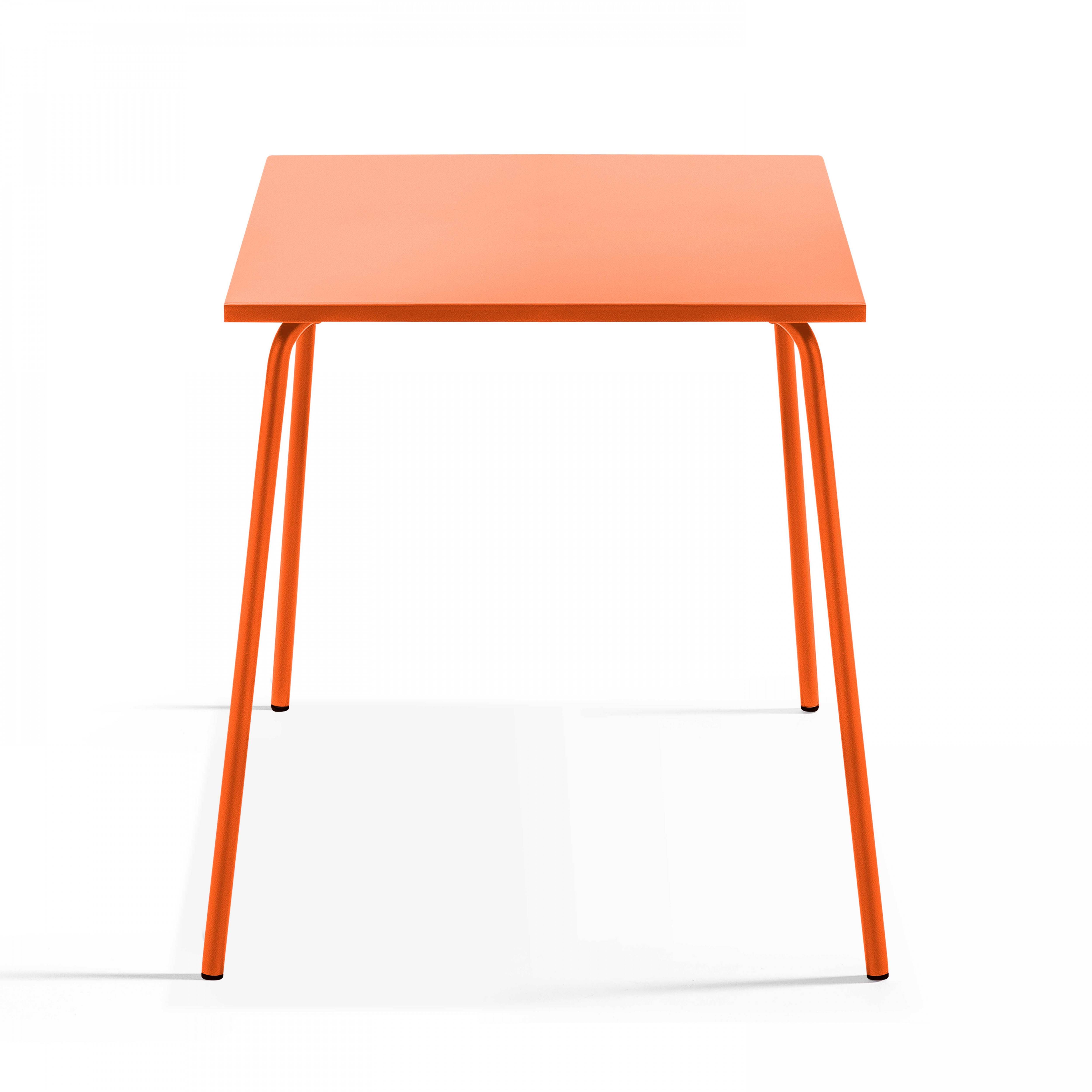 Oviala - Table de jardin carrée en métal 4 places 70 cm orange Palavas - Oviala - Image 4