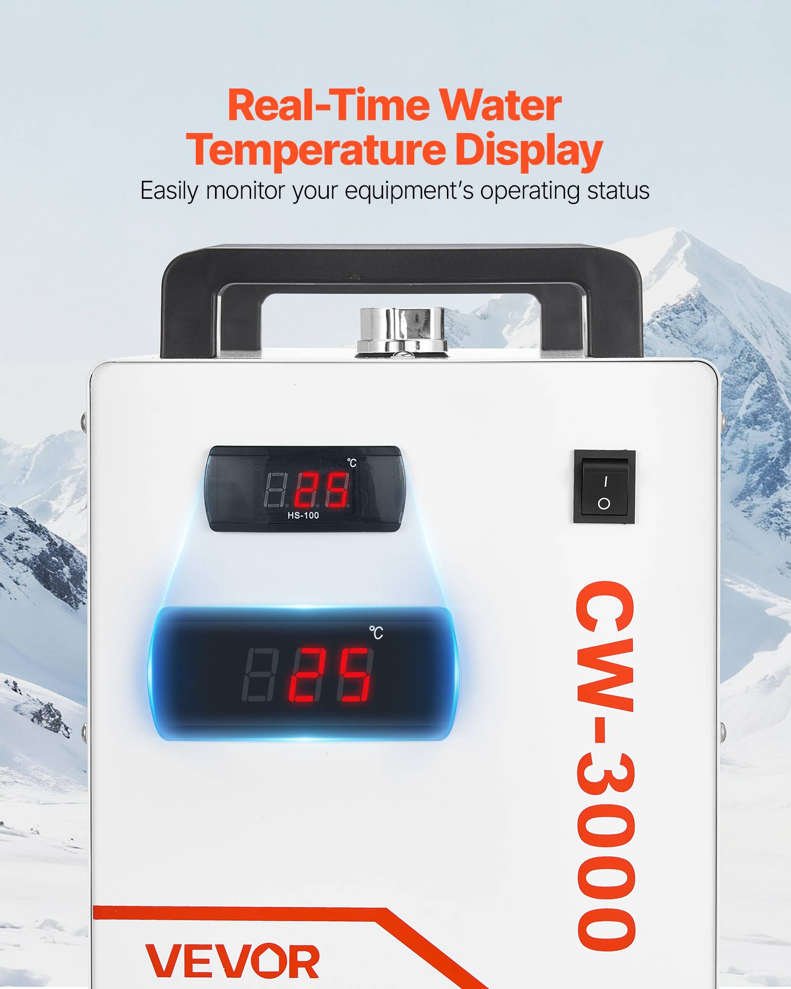 VEVOR CW-5000 REFROIDISSEUR d'Eau Industriel de 9L Réservoir pour CO2