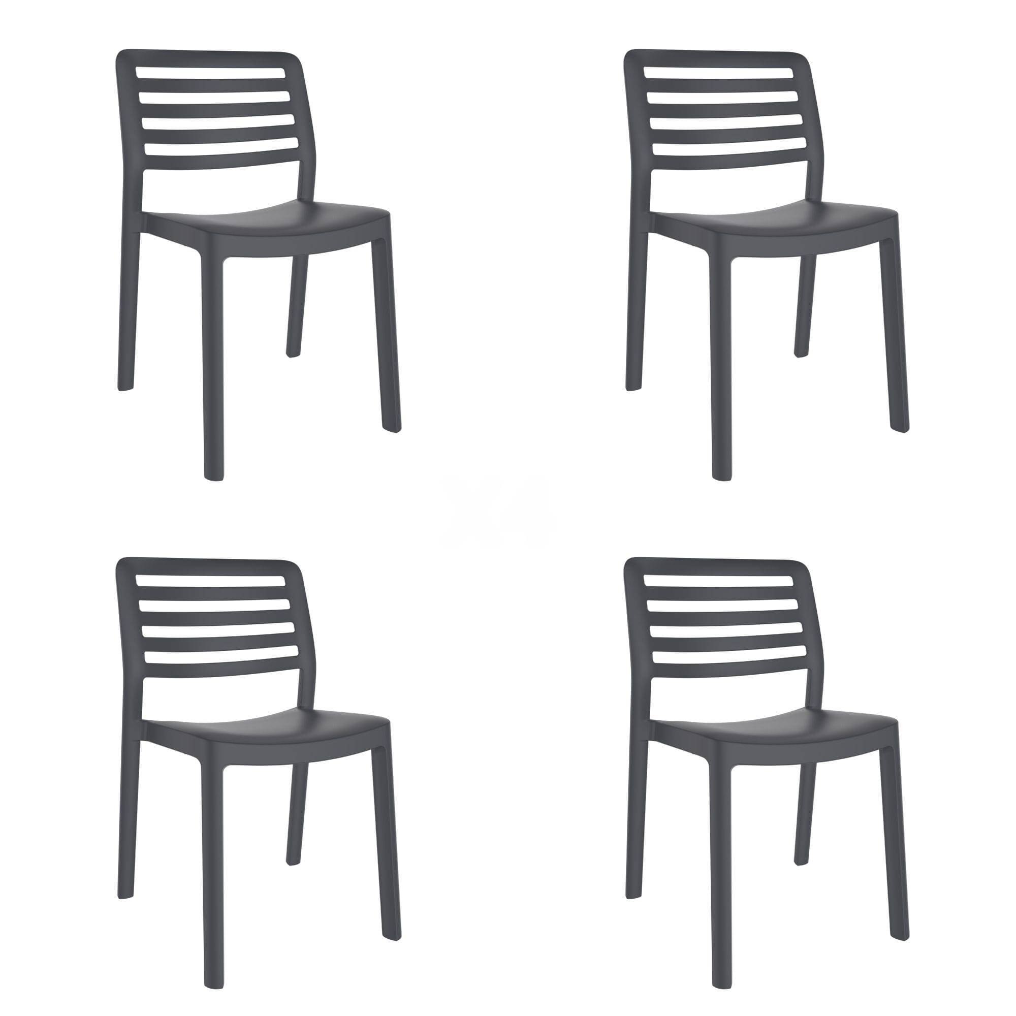 Garbar - Chaises Wind garbar plastique gris (Lot de 4) - Image 1