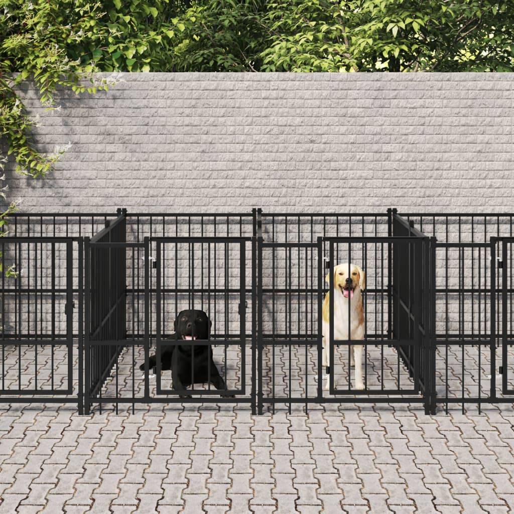 Vidaxl - Chenil d'extérieur pour chiens Acier 9,38 m² vidaXL 3124582 - Image 1