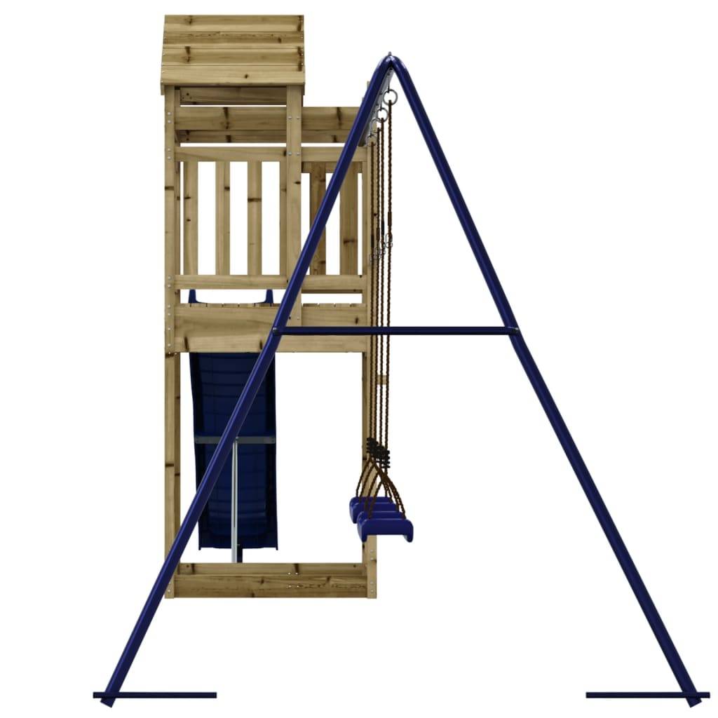 Helloshop26 - Aire de jeux d'extérieur balançoires toboggan portiques robuste jeux jardin 492 x 185 x 238 cm bois de pin imprégné - Image 4