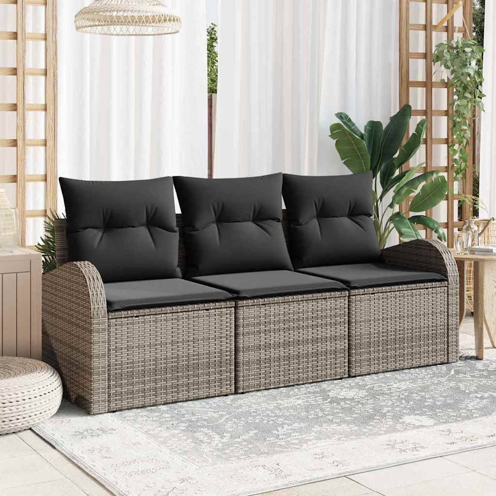 ComfortXL - Petit Salon de jardin 3 places en Polyrotin Design Contemporain pour Balcon et Patio Gris – ComfortXL Outdoor Living