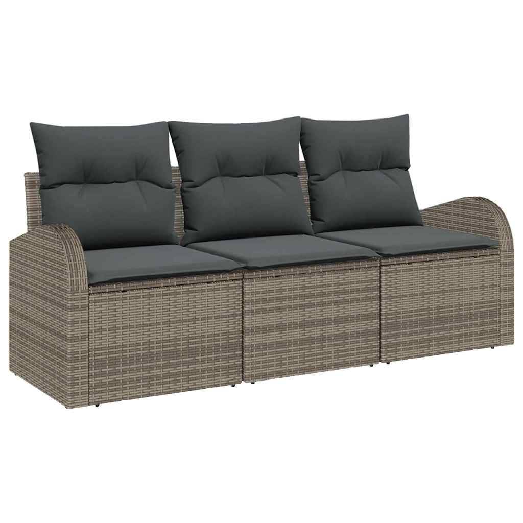 ComfortXL - Petit Salon de jardin 3 places en Polyrotin Design Contemporain pour Balcon et Patio Gris – ComfortXL Outdoor Living - Image 2
