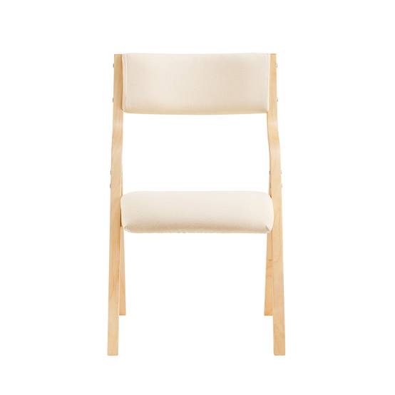 SoBuy Chaise Pliante en Bois avec Assise Rembourrée, Portable et Légère, Blanche - Image 1