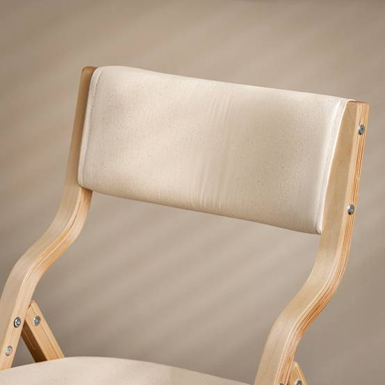 SoBuy Chaise Pliante en Bois avec Assise Rembourrée, Portable et Légère, Blanche - Image 7