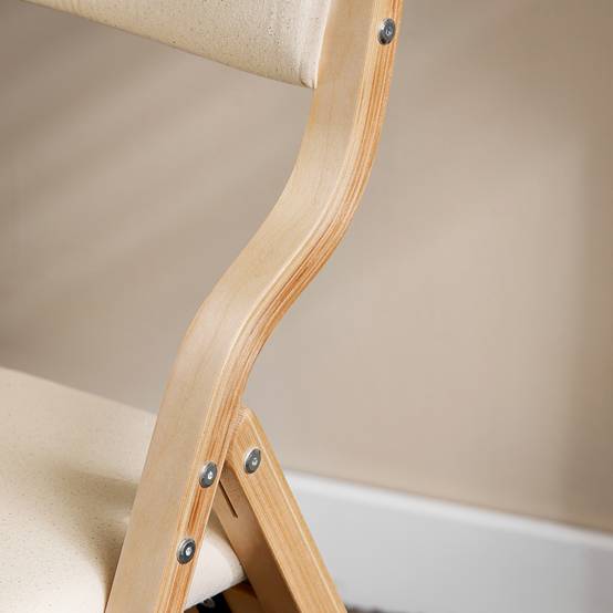 SoBuy Chaise Pliante en Bois avec Assise Rembourrée, Portable et Légère, Blanche - Image 9