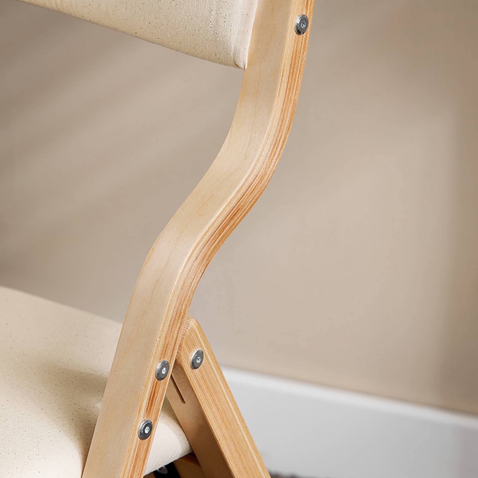 SoBuy Chaise Pliante en Bois avec Assise Rembourrée, Portable et Légère, Blanche - Image 9