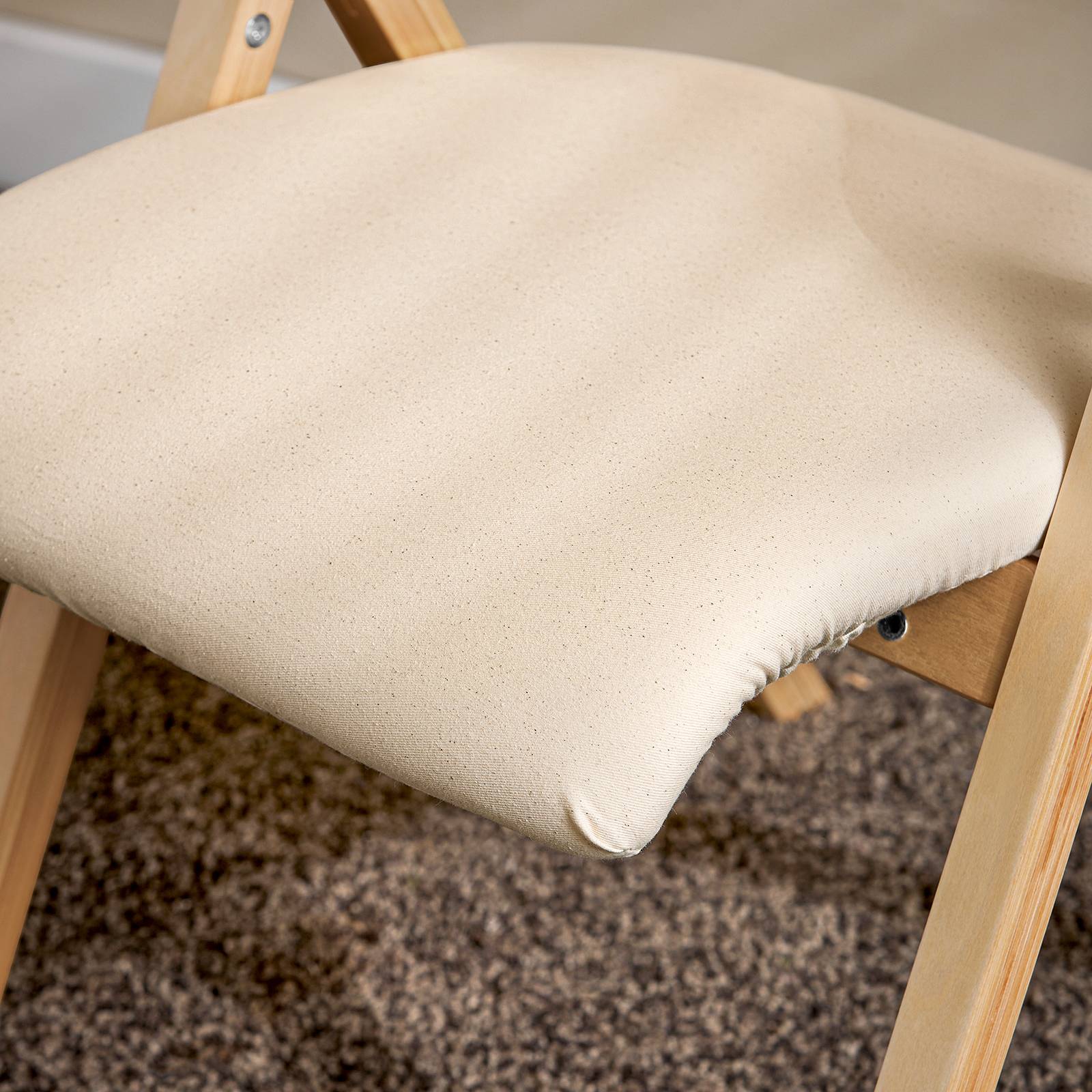 SoBuy Chaise Pliante en Bois avec Assise Rembourrée, Portable et Légère, Blanche - Image 8