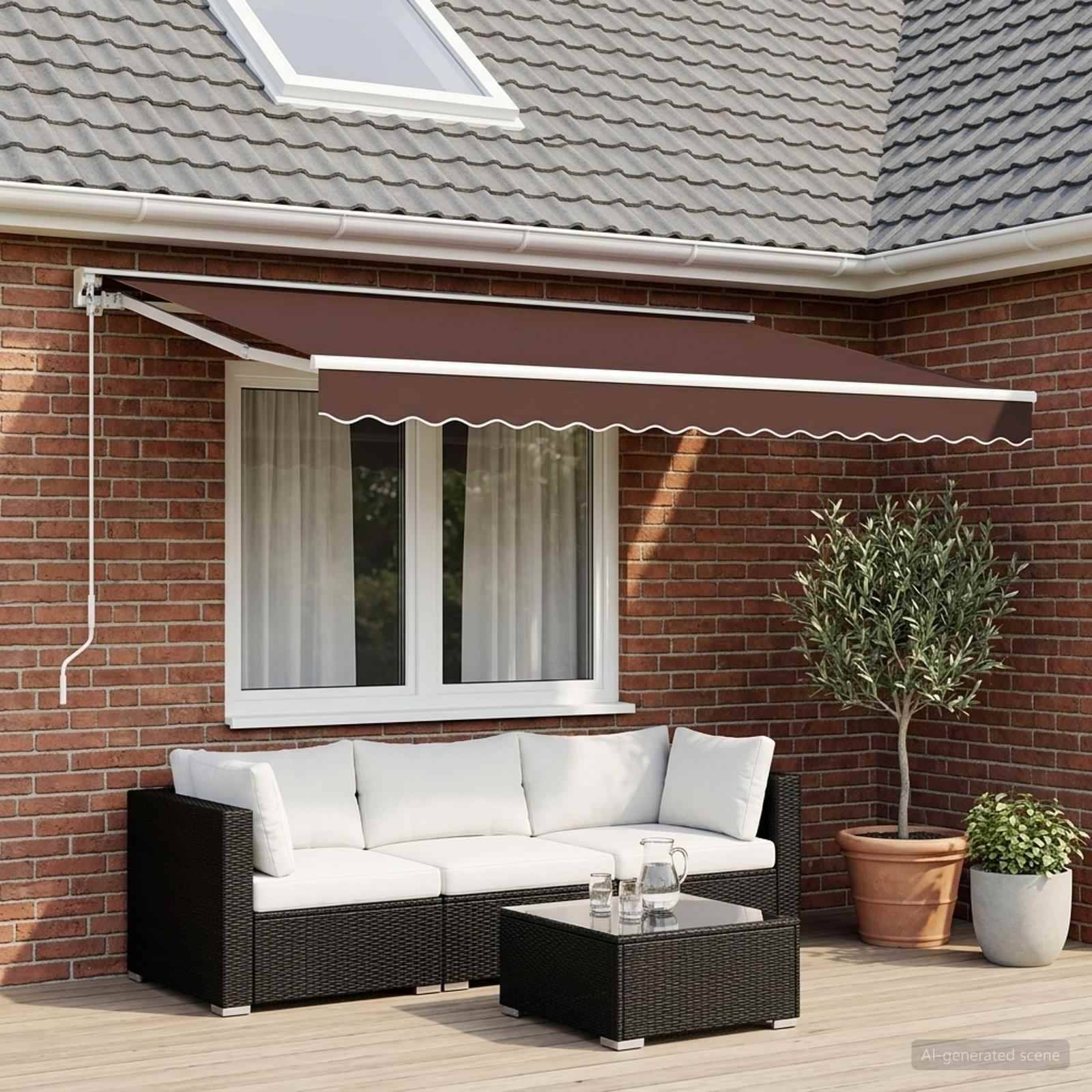 Prolenta Premium - Auvent polyester marron 480 x 295 cm - Prolenta premium p354.7 - Image 3