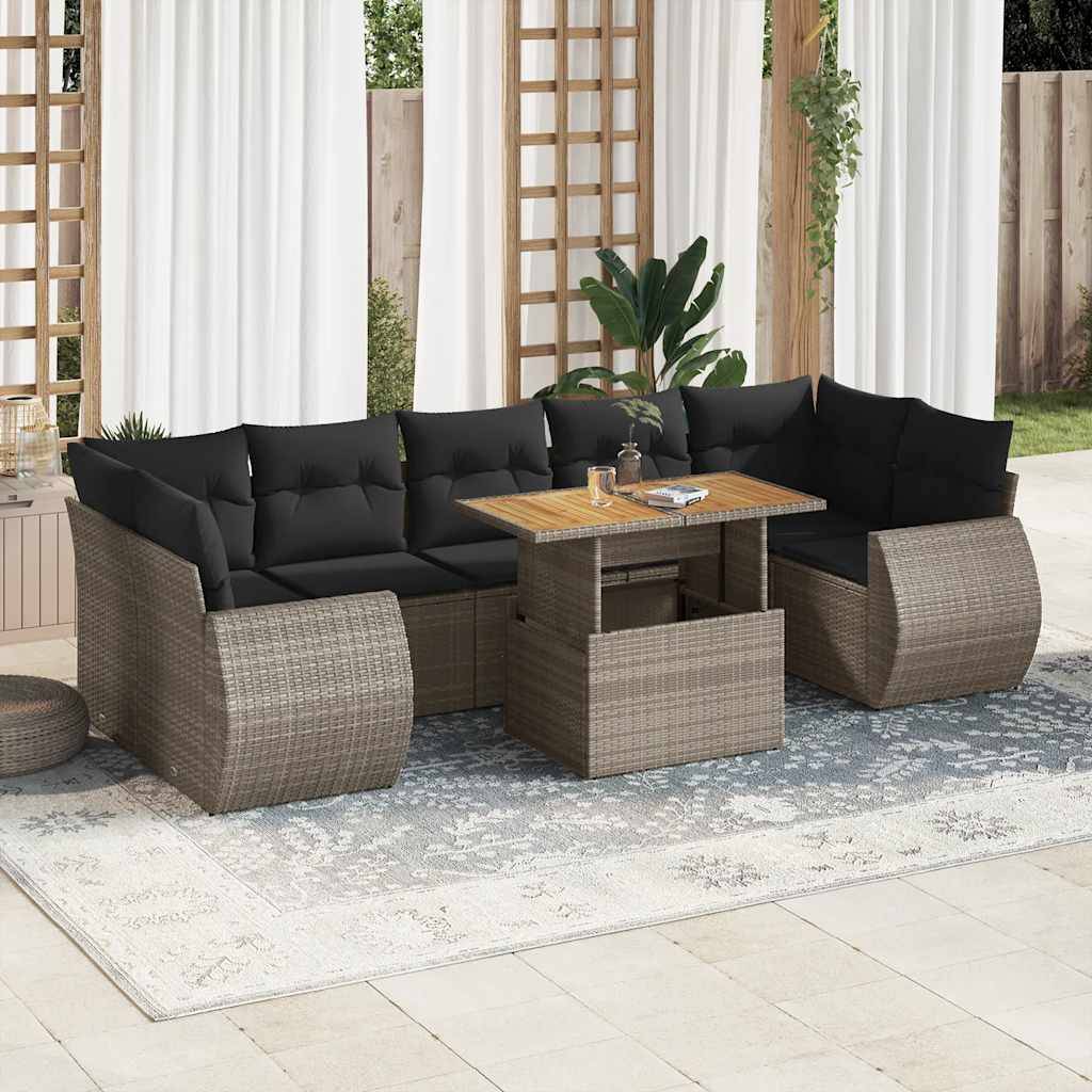 ComfortXL - Salon de jardin 8 places résine tressée avec rangement et coussins pour extérieur Gris – ComfortXL Outdoor Living - Image 1
