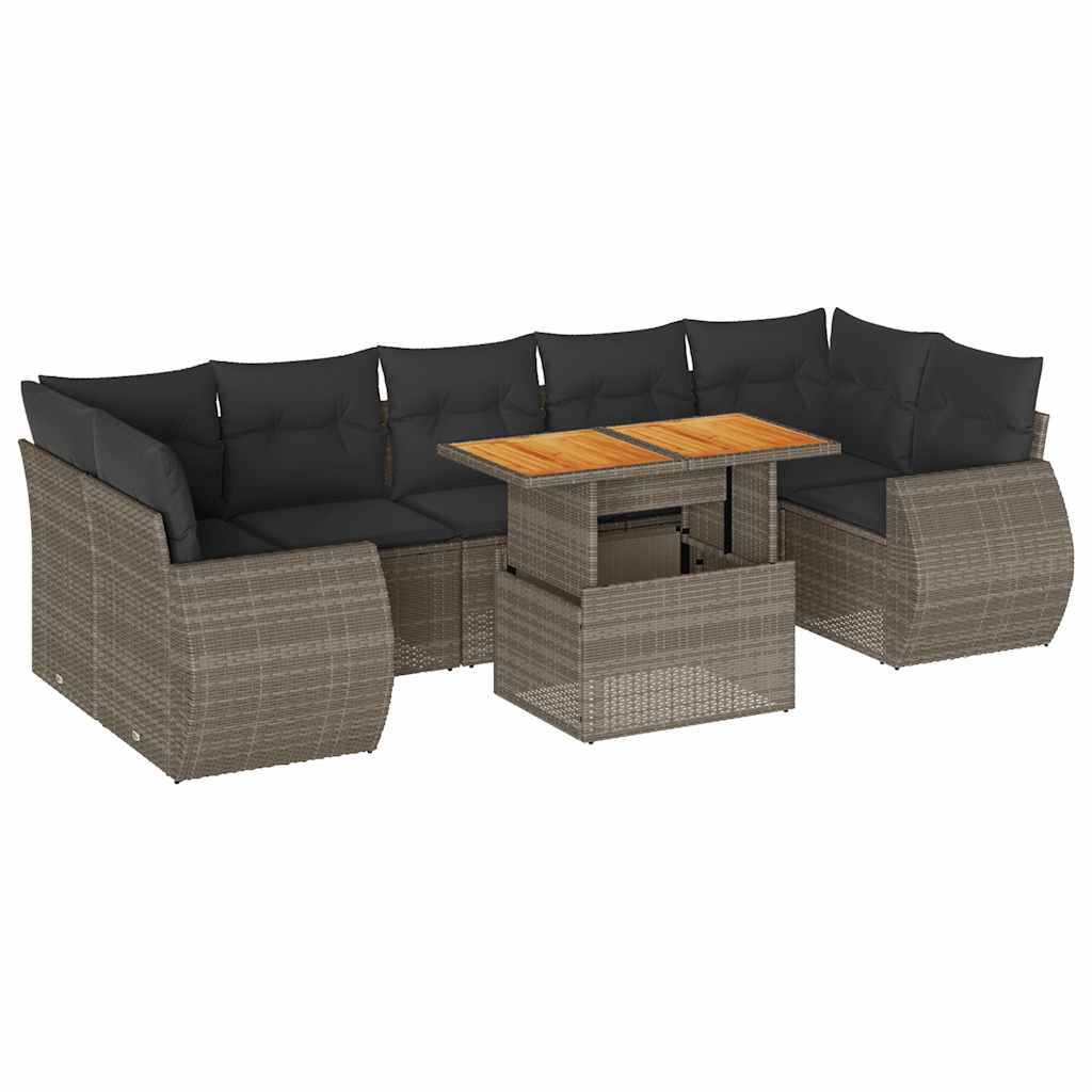 ComfortXL - Salon de jardin 8 places résine tressée avec rangement et coussins pour extérieur Gris – ComfortXL Outdoor Living - Image 2