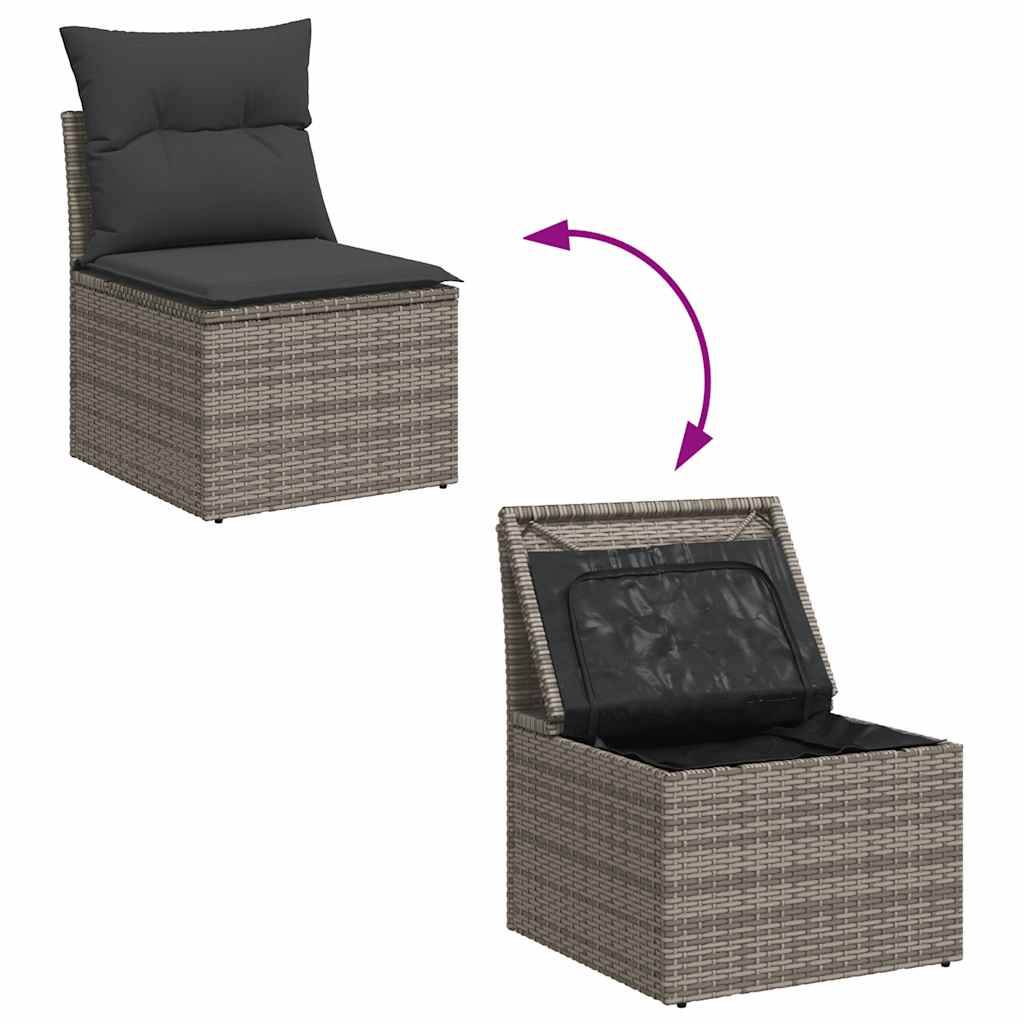 ComfortXL - Salon de jardin 8 places résine tressée avec rangement et coussins pour extérieur Gris – ComfortXL Outdoor Living - Image 9