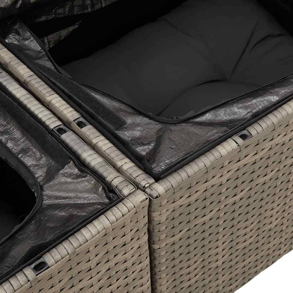 ComfortXL - Salon de jardin 8 places résine tressée avec rangement et coussins pour extérieur Gris – ComfortXL Outdoor Living - Image 3