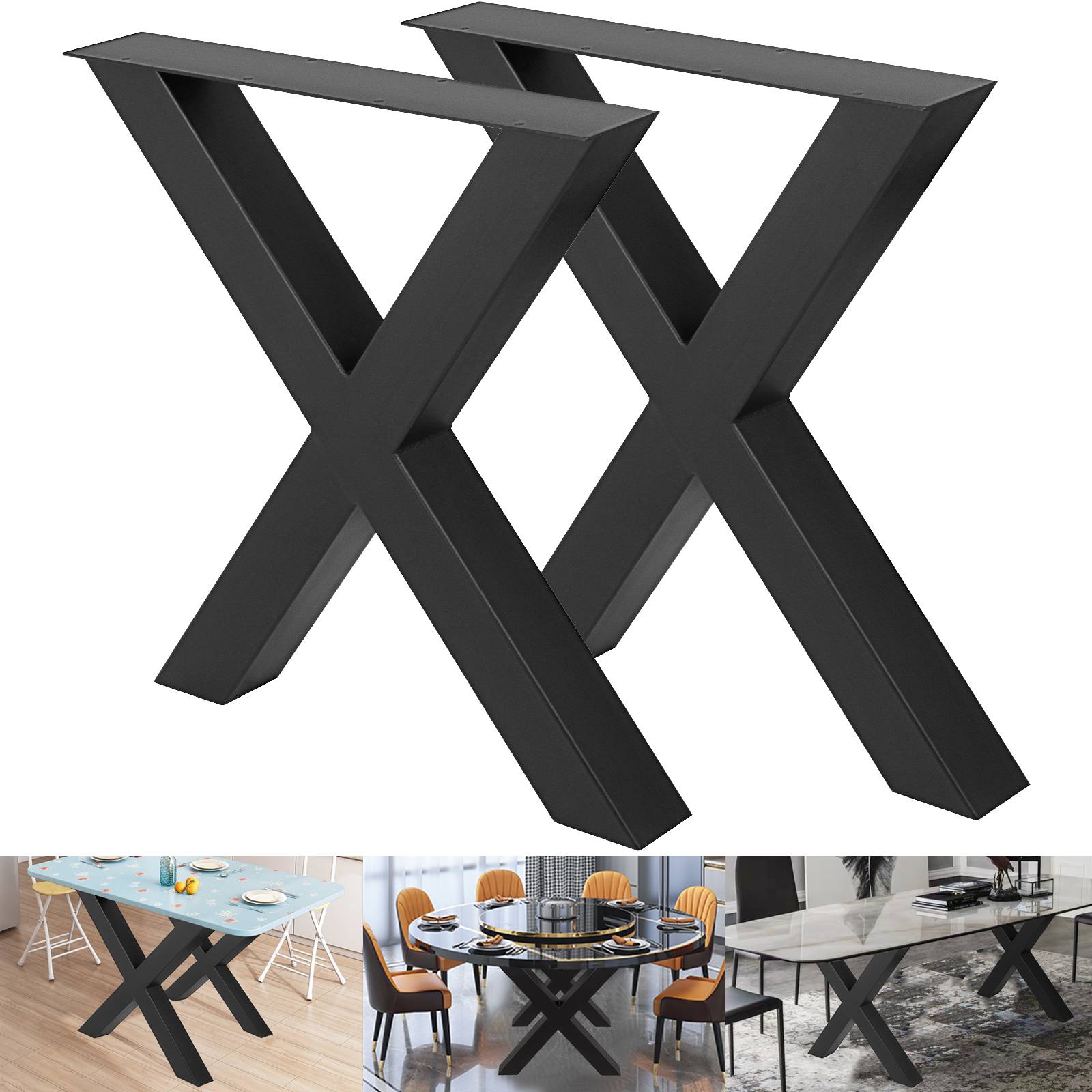 Vevor - Pieds de table métal (2pcs) forme X, charge max 1000kg, 720x760mm, pour salle à manger, café, bar. VEVOR - Image 8