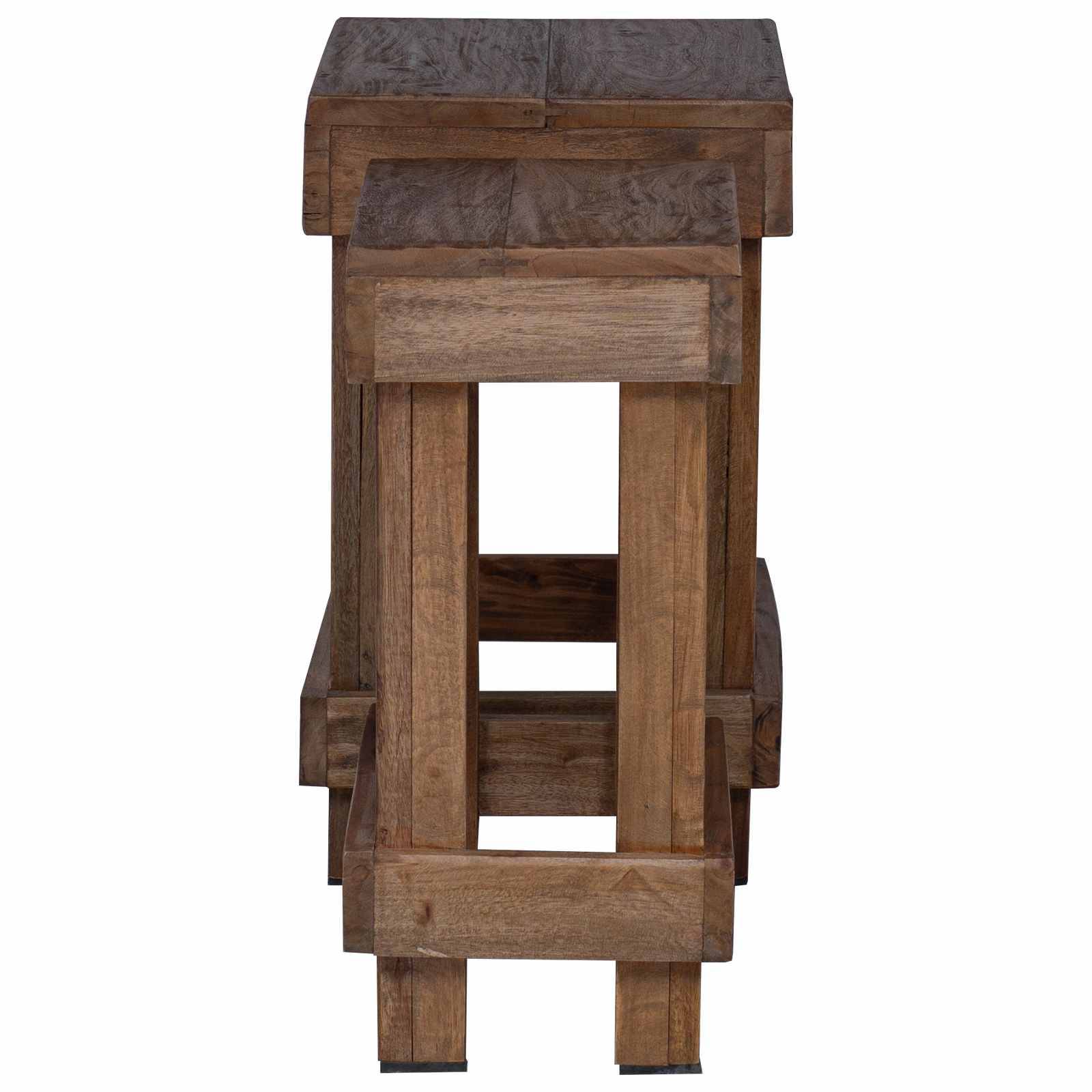 Support de plante bois d'acajou marron 70 x 11 x 27 cm - PANGIVO - Image 6