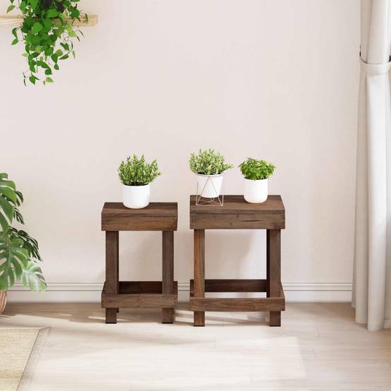 Support de plante bois d'acajou marron 70 x 11 x 27 cm - PANGIVO - Image 3