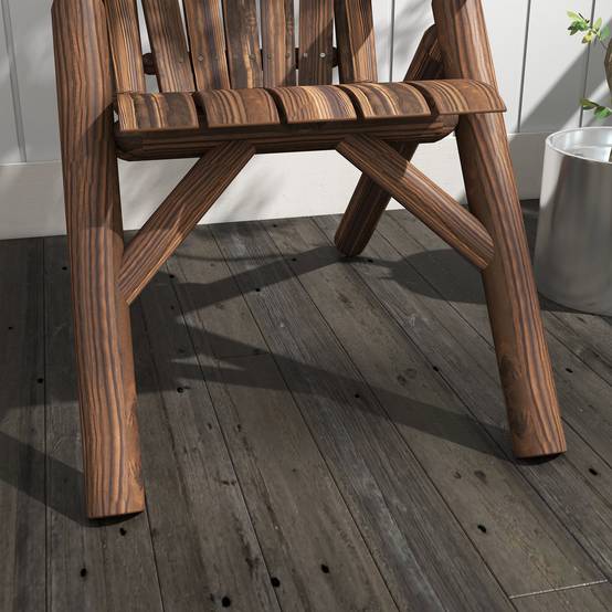 ComfortXL - Fauteuil Adirondack bois de sapin 83 x 68 x 101 cm finition brûlée extérieur dossier haut ergonomique - Image 9