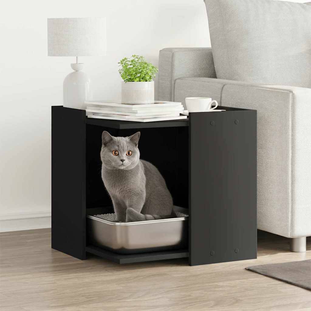 Prolenta Premium - Meuble à litière pour chat bois noir  53 x 53 x 51 cm  - Prolenta premium p335.1 - Image 1