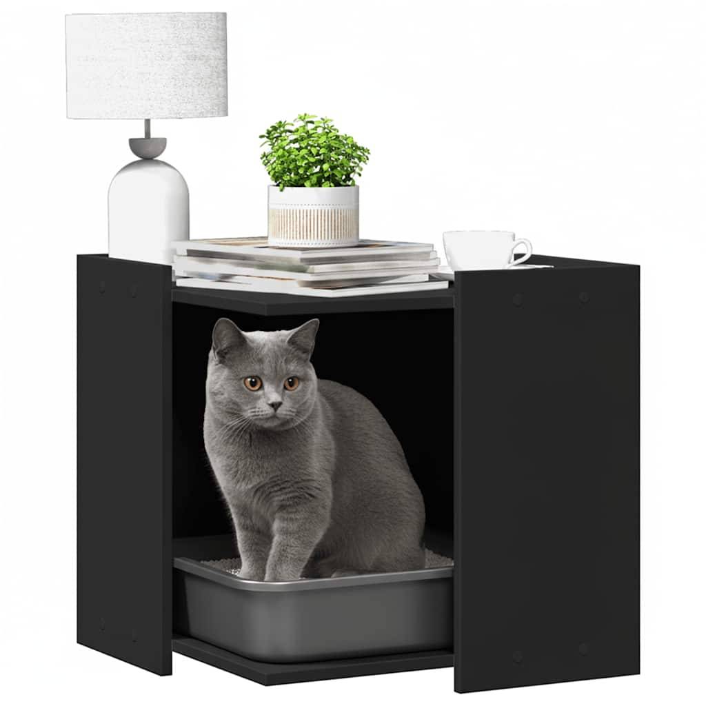 Prolenta Premium - Meuble à litière pour chat bois noir 53 x 53 x 51 cm - Prolenta premium p335.4 - Image 3