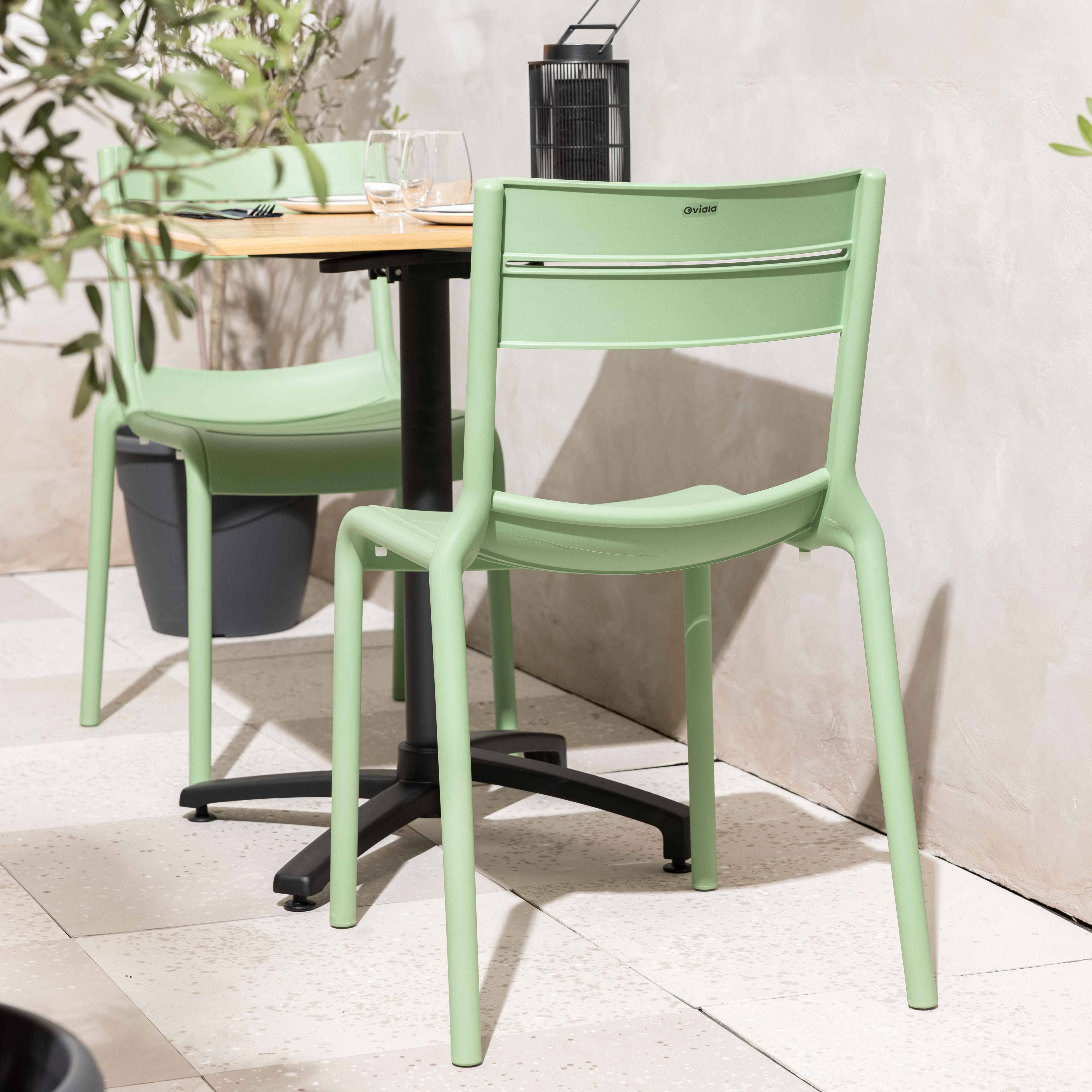 Oviala - Chaise verte sauge de terrasse en plastique Paname - Oviala - Image 3